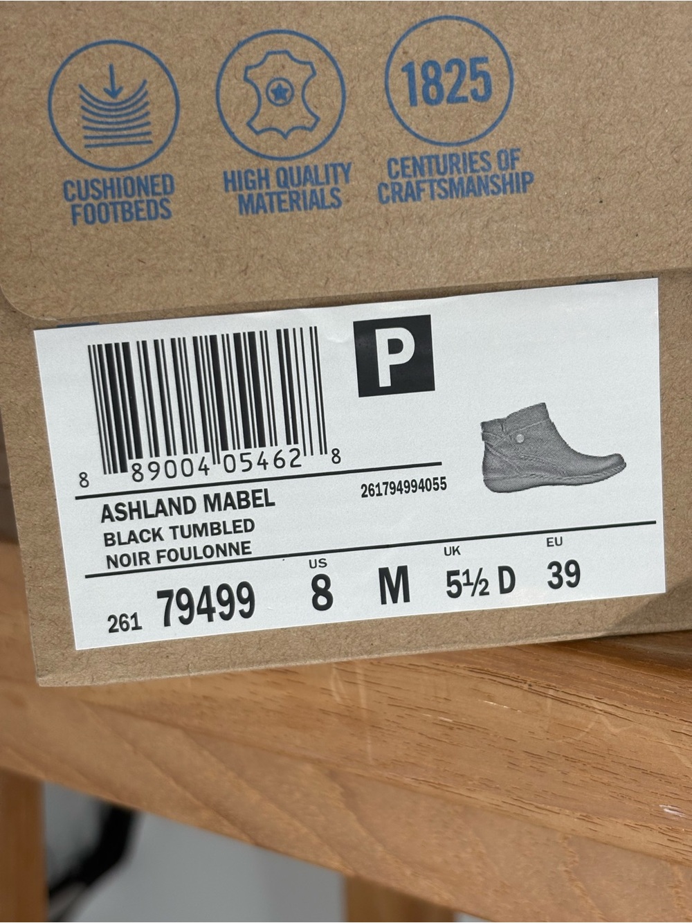 New Clarks ASHLAND MABEL Women’s Black Leather Ankle Boots SIZE 8M - Picture 5 of 5